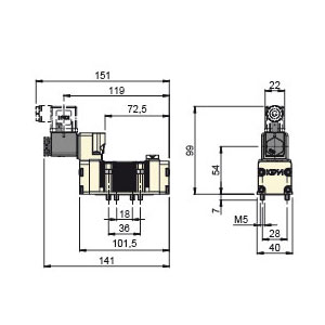 ISO1 5/2 Way/Single Coil